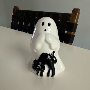 Target Hyde and EEK! Ceramic Ghost with Black Cat Halloween Figurine NWT